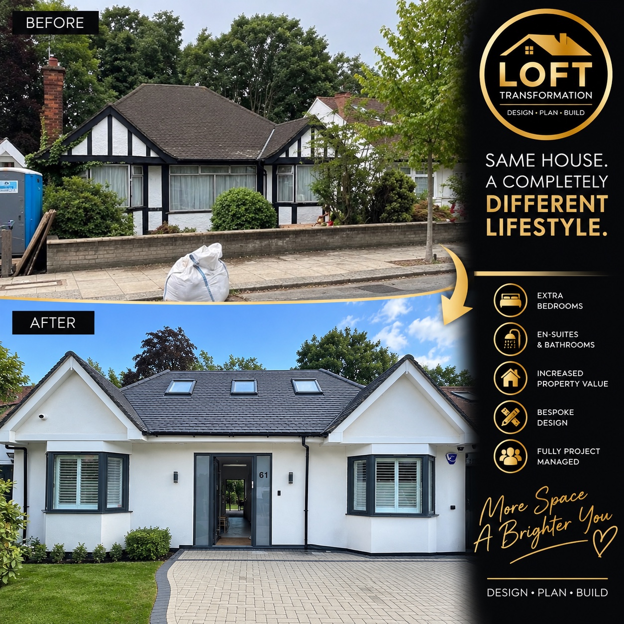 Before and after loft transformation