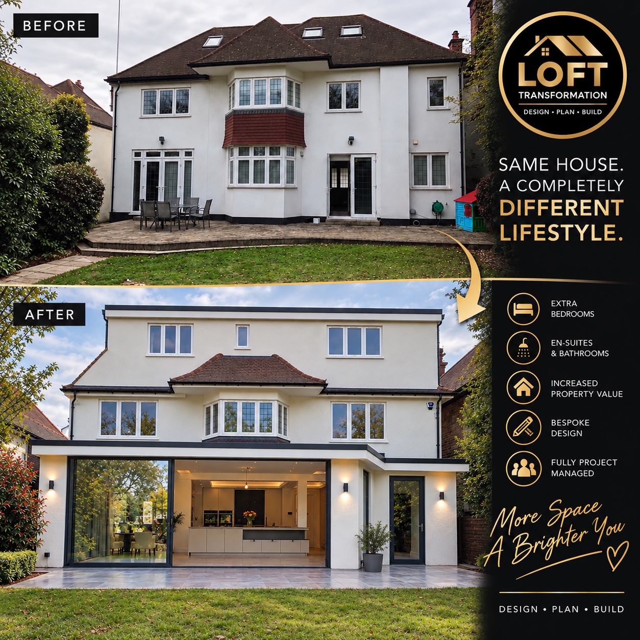 Before and after whole-home transformation