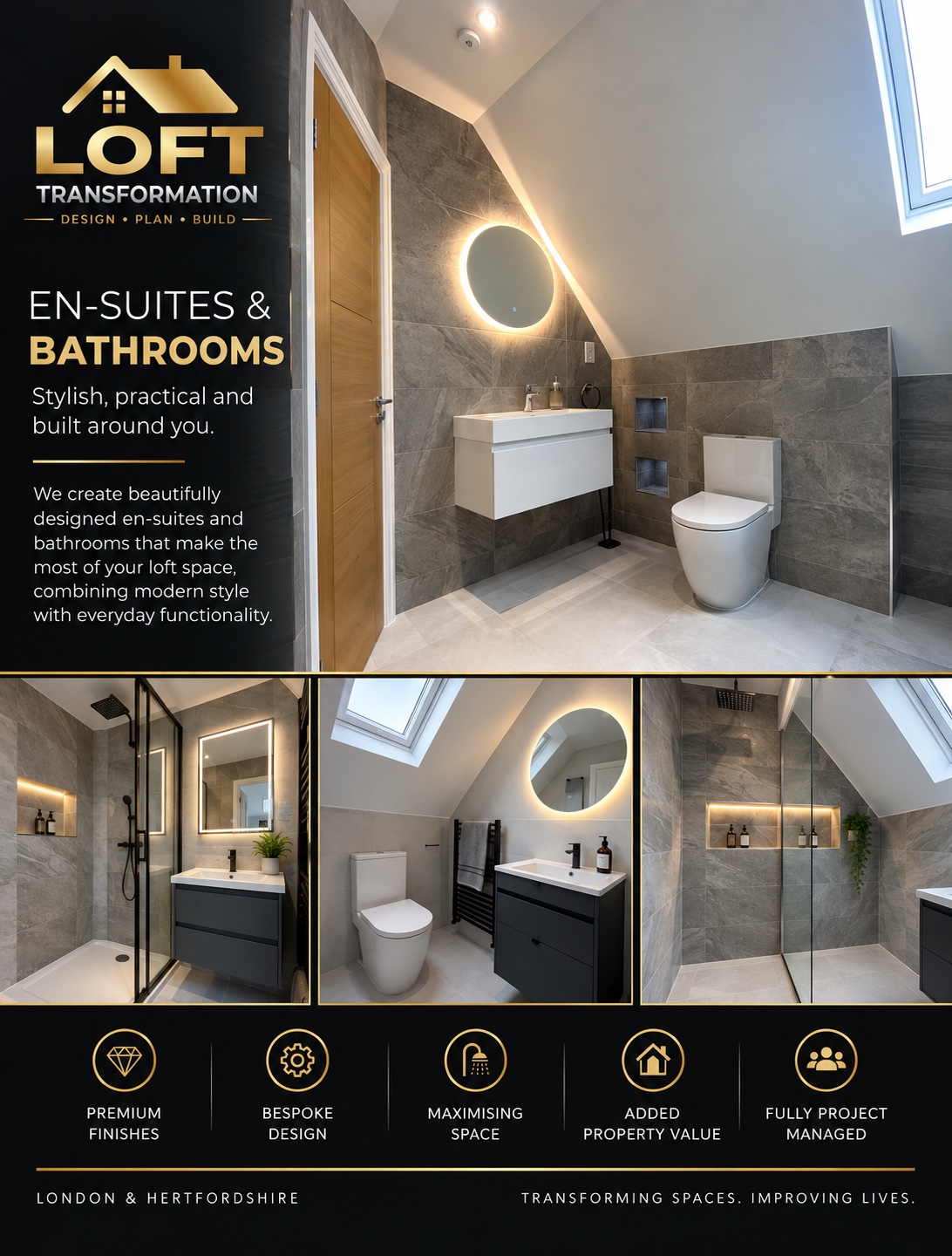 Loft Transformation services and completed interiors