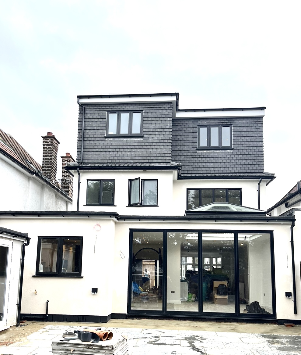 Completed double dormer loft conversion and rear extension