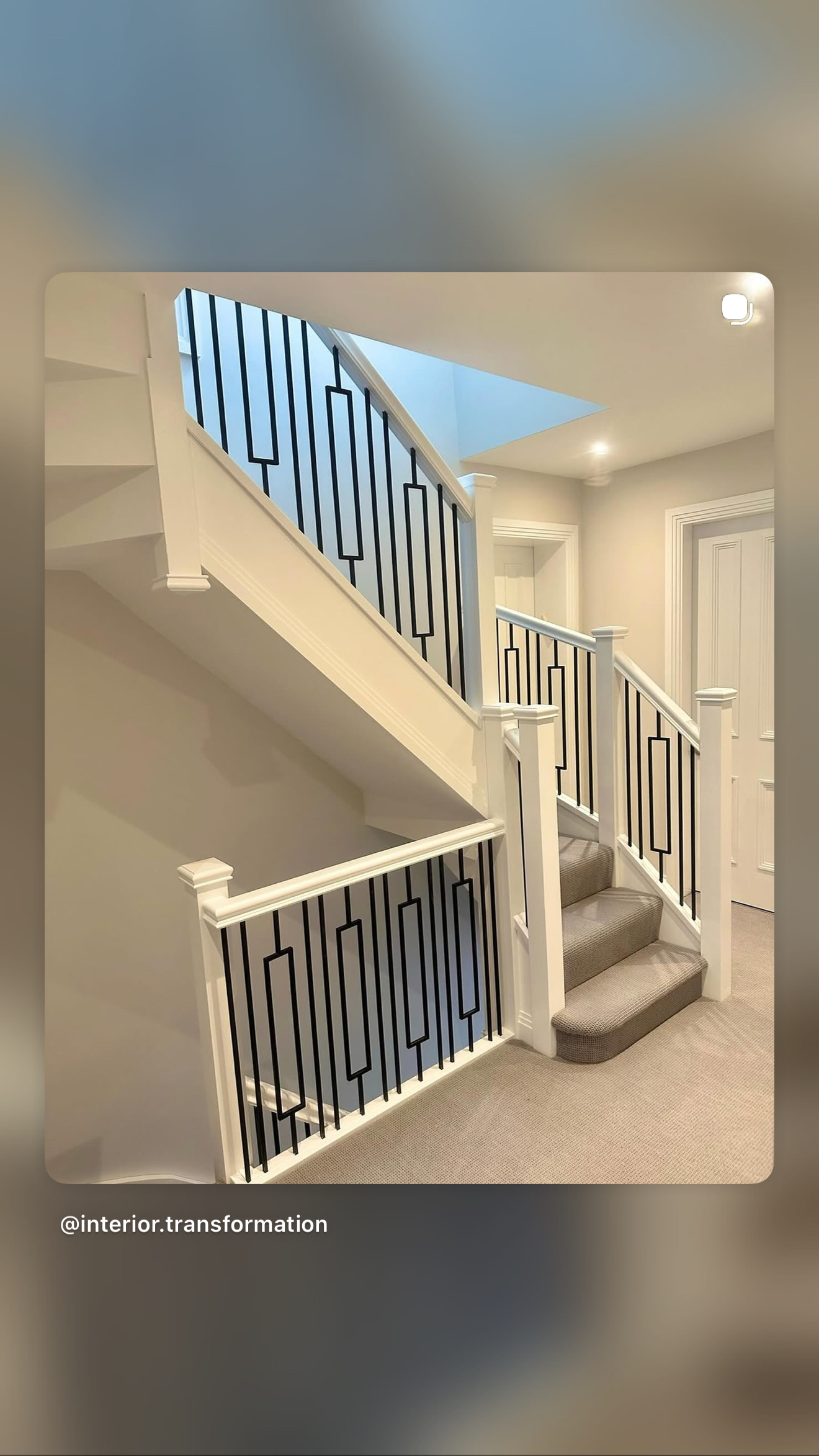Finished staircase leading to a converted loft