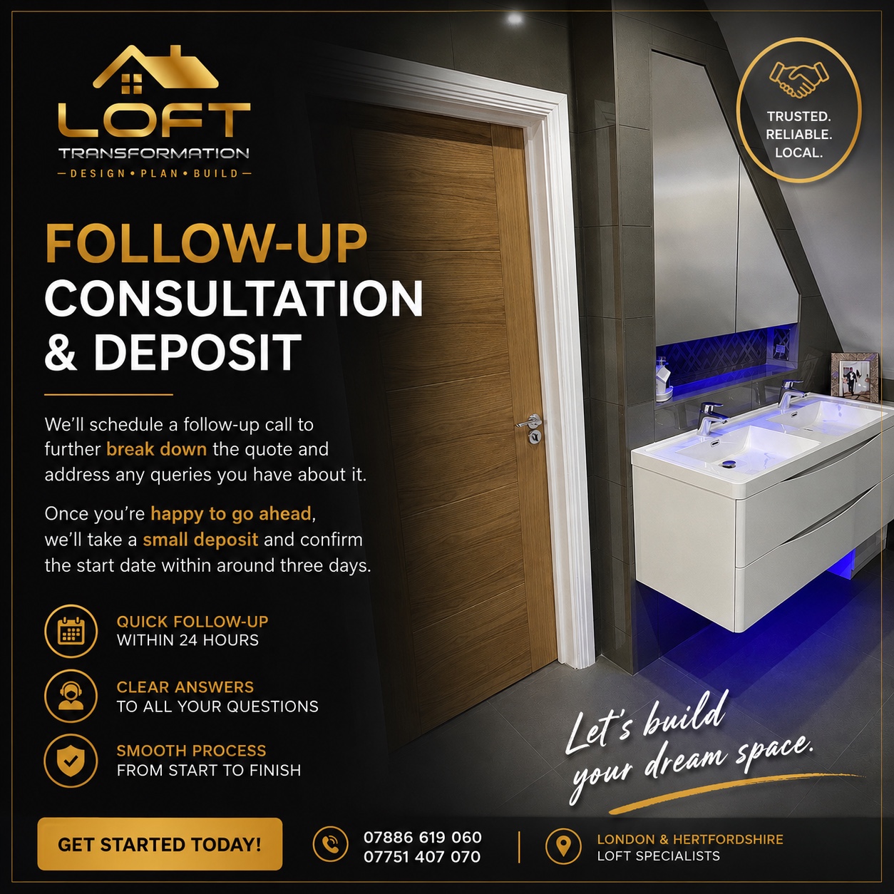 Stage two: follow-up consultation and deposit
